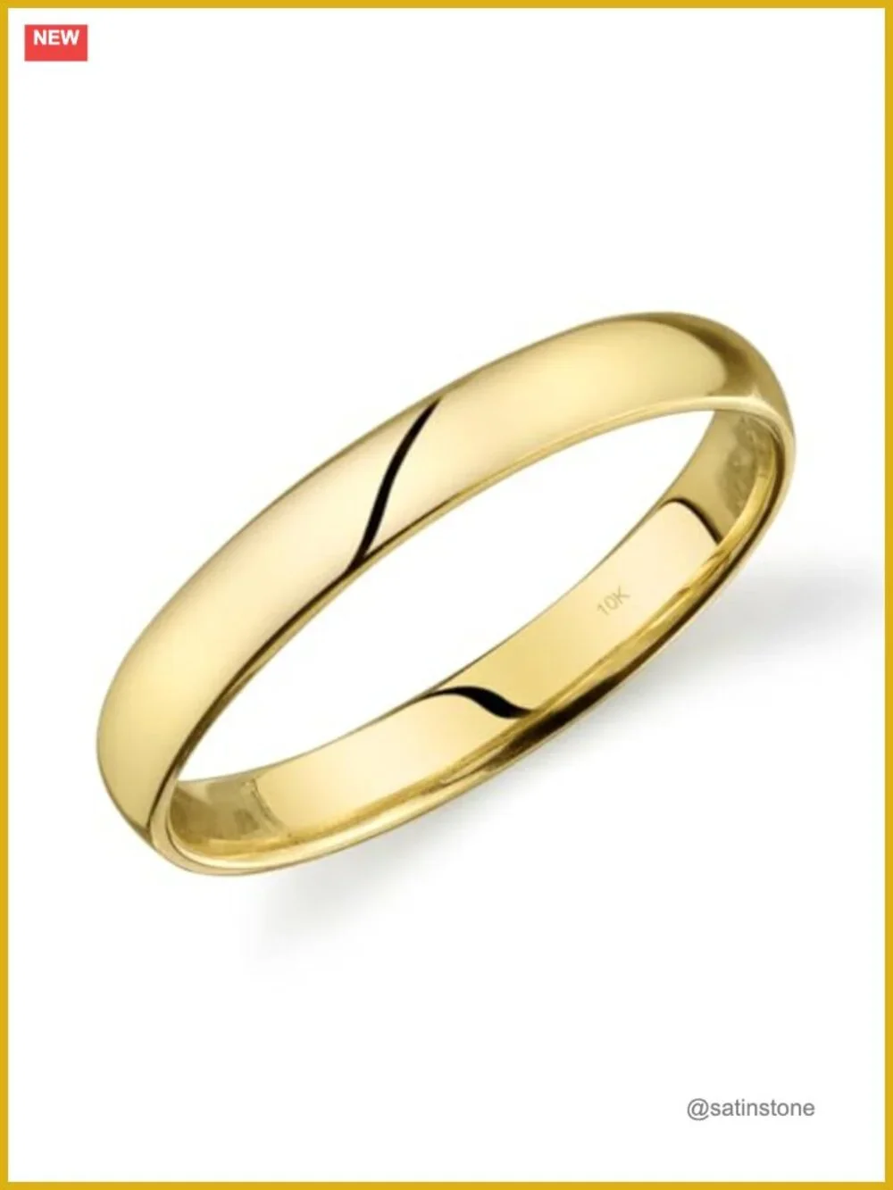 10k Yellow Gold Wedding Band Ring Size 7 Comfort Fit